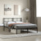 vidaXL - Bedframe - met - hoofdbord - metaal - zwart - 120x200 - cm