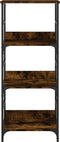 vidaXL - Boekenrek - 50x33x117,5 - cm - bewerkt - hout - gerookt - eikenkleurig