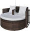 vidaXL - Tuinbed - met - parasol - poly - rattan - bruin