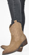 PS Poelman BILA - Dames Cowboylaarzen - Western hak 4,5 cm - Light Beige