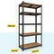 BRASQ Stellingkast Zwart - Set van 2 - Metalen Opbergrek - 180x90x40 cm - 5 lagen - 175 KG per plank (set van 2)