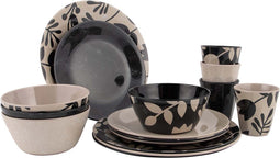 Bo-Camp - Servies - Mix & Match - 16 Stuks - Beige/Zwart