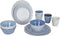 Bo-Camp - Servies - Mix & Match- 16 Stuks - Blauw