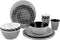 Bo-Camp - Servies - Mix & Match - 16 Stuks - Zwart/Wit