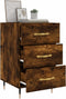 vidaXL - Nachtkastje - 40x40x66 - cm - bewerkt - hout - gerookt - eikenkleurig