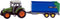 Dutch Farm Serie Tractor groen + Trailer 1:32