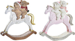 Kerstversiering DKD Home Decor Hars (14 x 4,5 x 15 cm) (2 Stuks)