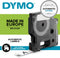 Dymo D1 - Labeltape - Hoogpresterend - Zwart op Wit - 12mm x 5.5m