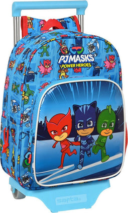 Schoolrugzak met Wielen PJ Masks 26 x 34 x 11 cm Blauw
