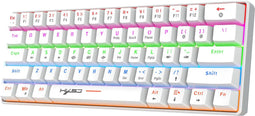 HXSJ V900 - Mechanisch Gaming Toetsenbord - RGB - Blue Switch - 61 Toetsen - QWERTY - Wit
