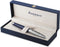 Waterman Carène vulpen | Metaal-blauwe lak met palladium detail | Gebeitelde dop | 18K Gouden fijne penpunt