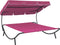 vidaXL - Loungebed - met - luifel - roze