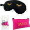 SMUG Slaapmasker - 100% Verduisterend - Verstelbaar Oogmasker in Satijn - Wink Print, Zwart