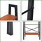 Bobbel Home Boekenkast – industrieel – open kast - metaal/hout – zwart/bruin – 137,5cm hoog x 56cm breed x 34cm diep – 4 legplanken – ladderkast