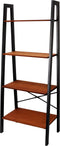 Bobbel Home Boekenkast – industrieel – open kast - metaal/hout – zwart/bruin – 137,5cm hoog x 56cm breed x 34cm diep – 4 legplanken – ladderkast