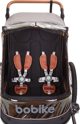 Bobike 2-in-1 fietskar en wandelwagen - zwart/bruin