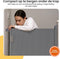 Goliving Oprolbaar Traphekje - Veiligheidshekje - Push & Turn - 10 tot 150 cm Breed - Aluminium frame - Mesh - Grijs