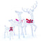 Coast 3-delige LED Rendierfamilie - Kerstdecoratie - 215 LED’s cool white - iriserend - rood accent