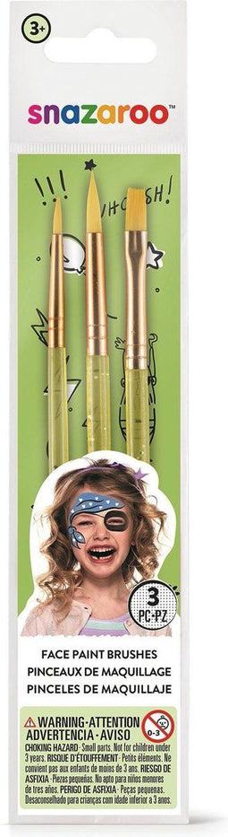 Snazaroo - Schminkpenselen Set - 3 stuks - Groen