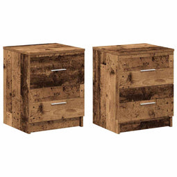vidaXL - Nachtkastjes - 2 - st - met - 2 - lades - 40x36x50 - cm - oud - houtkleurig