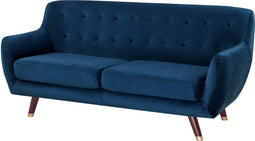 BODO - Driezitsbank - Blauw - Fluweel