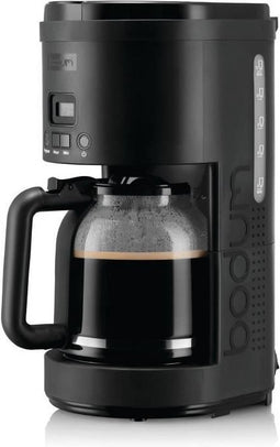 BODUM - BISTRO Programmeerbaar elektrisch koffiezetapparaat met permanent filter, 900 W, 12 kopjes, 1,5 l (Grijze/zilvere versie!)