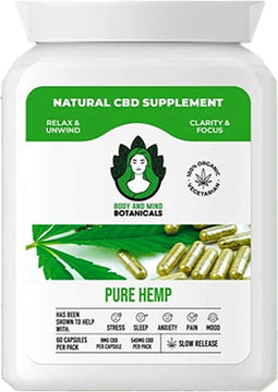 Body & Mind Botanicals - Pure Hennepcapsules - Veganistisch supplement - Biologisch supplement - 60 capsules - 540 mg