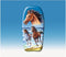 Bodyboard paarden - kunststof - bruin/blauw - 82 x 46 cm