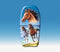 Bodyboard paarden - kunststof - bruin/blauw - 82 x 46 cm