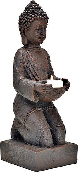Boeddha - Budha - Boedha - Knielende Boeddha met waxinelichthouder, polystone