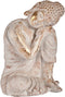 Boeddha Tuin Beeldje Wit Goud (28,5 x 43,5 x 37 cm)