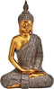Boeddha van poly bruin, goud (B/H/D) 15x25x10cm