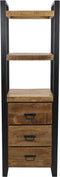 Boekenkast - 55x35x175 - Naturel/zwart - Mangohout/metaal