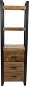 Boekenkast - 55x35x175 - Naturel/zwart - Mangohout/metaal