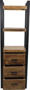 Boekenkast - 55x35x175 - Naturel/zwart - Mangohout/metaal