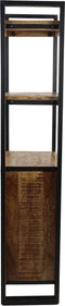 Boekenkast - 55x35x175 - Naturel/zwart - Mangohout/metaal