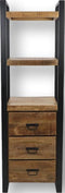 Boekenkast - 55x35x175 - Naturel/zwart - Mangohout/metaal