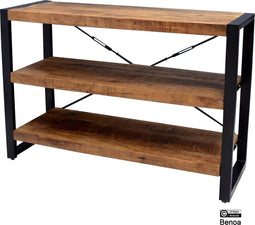 Boekenkast Britt laag Mangohout en metaal - 120 cm | Meubelplaats