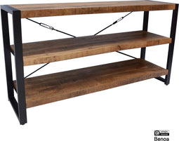 Boekenkast Britt laag Mangohout en metaal - 150 cm | Meubelplaats