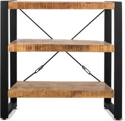 Boekenkast Britt laag Mangohout en metaal - 90 cm | Mangohout - Kast - Meubels