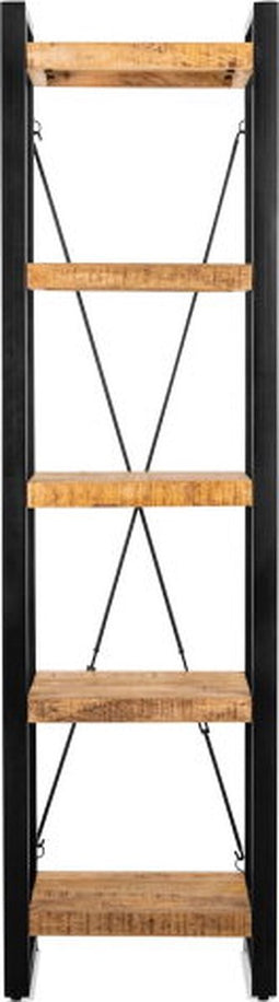 Boekenkast Britt mangohout met legplanken 55 cm - Naturel