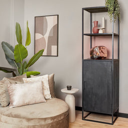 Boekenkast Denver 1 deur - 55 cm - zwart