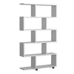 Boekenkast - Geometrisch Design - Max. 40 kg - 90 x 20 x 156 cm - Wit