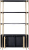 Boekenkast Harvard 170 cm - zwart/goud | Hotel collection