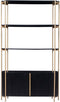 Boekenkast Harvard 170 cm - zwart/goud | Hotel collection