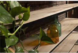 Boekenkast Met Ladder - Hout & Metaal White Wash - Rootsmann