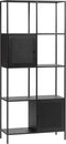 Boekenkast Metaal Zwart - 4 Planken - Soft Closing - Kast Malibu - Giga Living