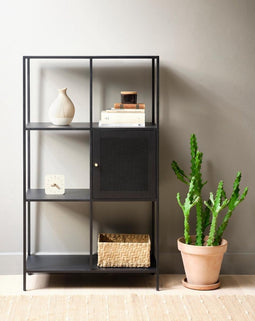 Boekenkast Metaal Zwart - 5 Planken - 80cm - Soft Closing - Kast Malibu - Giga Living