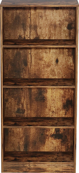 Boekenkast - open vakkenkast - wandkast - 130 cm hoog - walnoot bruin vintage kleur