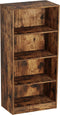 Boekenkast - open vakkenkast - wandkast - 130 cm hoog - walnoot bruin vintage kleur